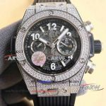 2024 Replica Hublot Big Bang Full Diamond Case Watch - Black Dial 